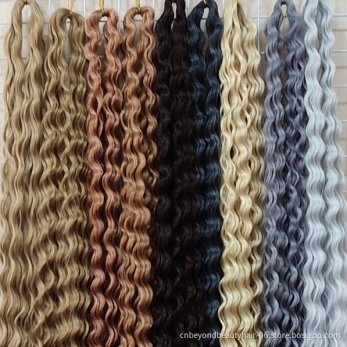 Customs Size Synthetic Curly Braiding Hair Water Wave Crochet Wavy Braiding Hair For RU